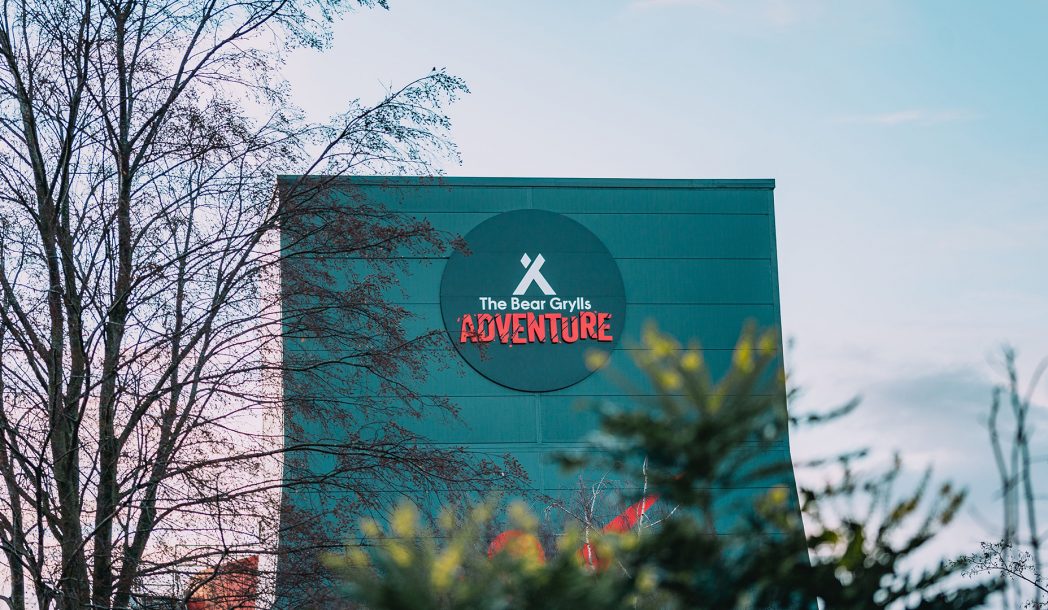 Image of Bear Grylls Adventure signage.